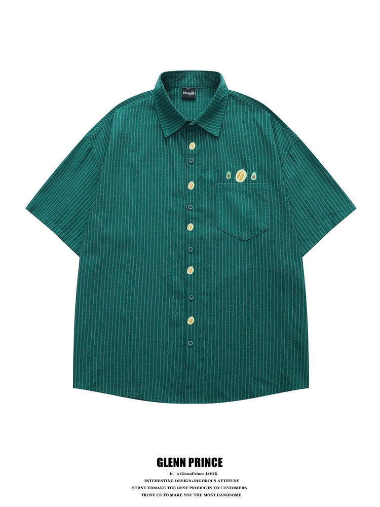GPstudio American Retro Striped Short Sleeve Shirt Men Summer College Style Couple Match Textured Shirt Casual Loose Fit
GPstudio American Retro Striped Short Sleeve Shirt Men Summer College Style Couple Match Textured Shirt Casual Loose Fit