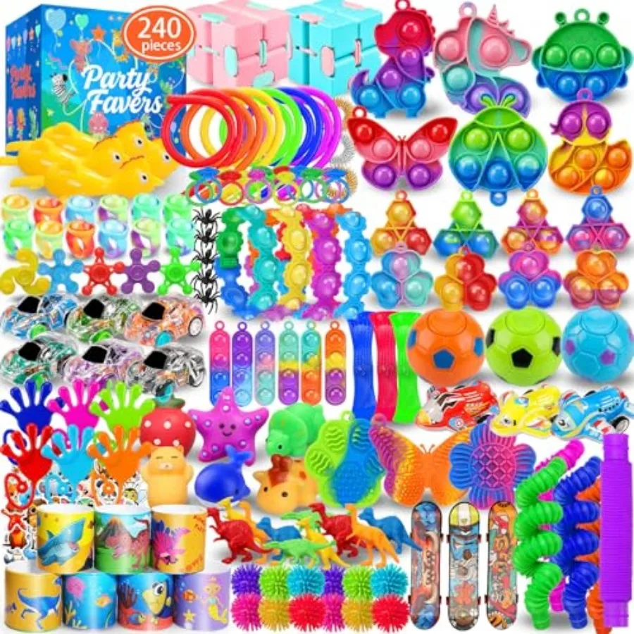 Party Favors for 8-12 4-8, 240 Pack Fidget Toys for Adults, Christmas Stocking Stuffers Goodie Bags School Classroom Prizes, Bi
Party Favors for 8-12 4-8, 240 Pack Fidget Toys for Adults, Christmas Stocking Stuffers Goodie Bags School Classroom Prizes, Bi