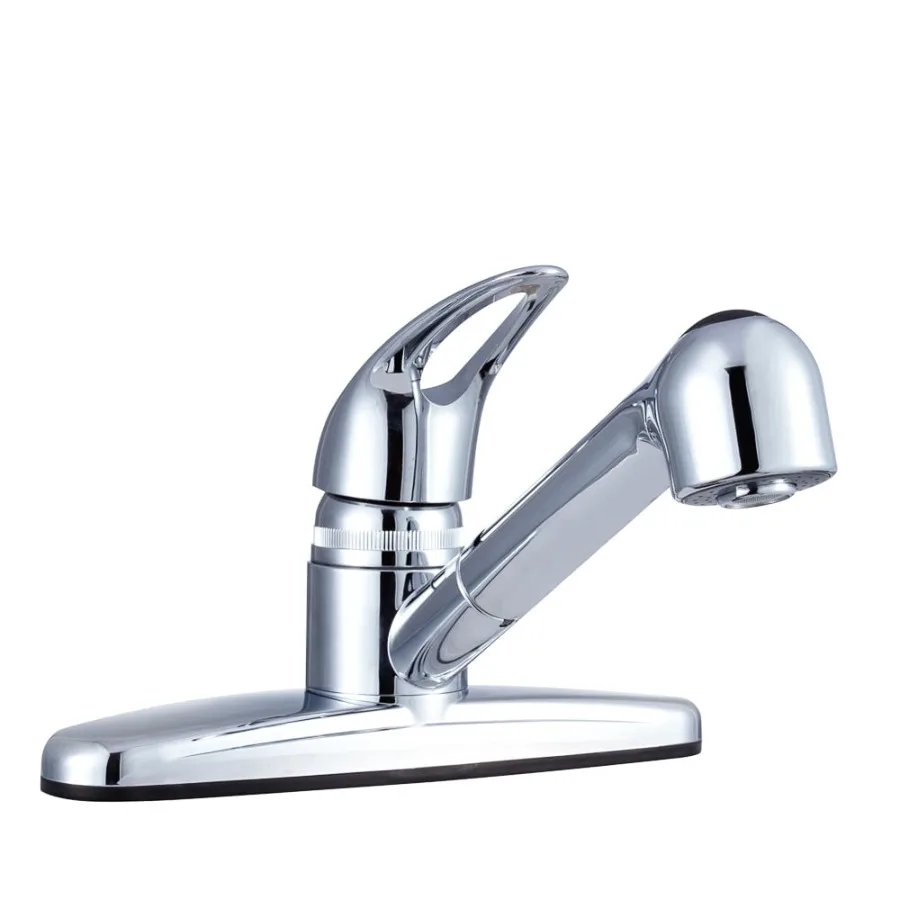 DF-PK100-CP Single Lever Pull-Out Kitchen Faucet for RVs - Chrome
DF-PK100-CP Single Lever Pull-Out Kitchen Faucet for RVs - Chrome