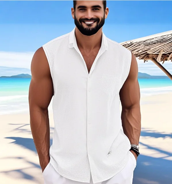 Hawaiian Bamboo Cotton Casual Quick Drying Breathable Quick Drying Breathable Sleeveless Lapel Beach Vacation Shirt 2025 Popular
Hawaiian Bamboo Cotton Casual Quick Drying Breathable Quick Drying Breathable Sleeveless Lapel Beach Vacation Shirt 2025 Popular