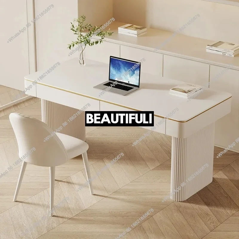 Cream Style Desk Pure White Rock Board Home Modern Minimalist Computer Desk
Cream Style Desk Pure White Rock Board Home Modern Minimalist Computer Desk
