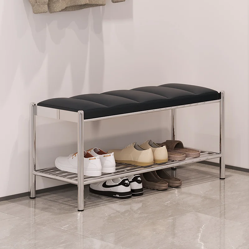 Luxury Leather Bench Stainless Steel Entryway Shoe Stool with Storage Modern Hallway Shoe Rack Minimalist Living Room Ottoman
Luxury Leather Bench Stainless Steel Entryway Shoe Stool with Storage Modern Hallway Shoe Rack Minimalist Living Room Ottoman