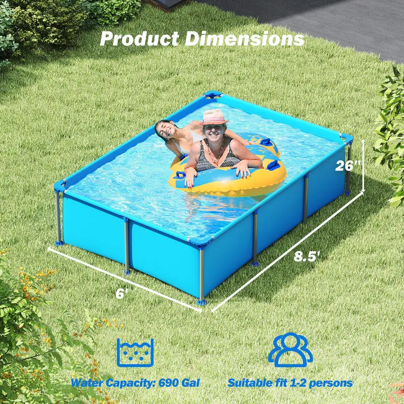 690/978/1158/1617 Gal Outdoor Family Swimming Pool with Metal Frame-6 ft
690/978/1158/1617 Gal Outdoor Family Swimming Pool with Metal Frame-6 ft