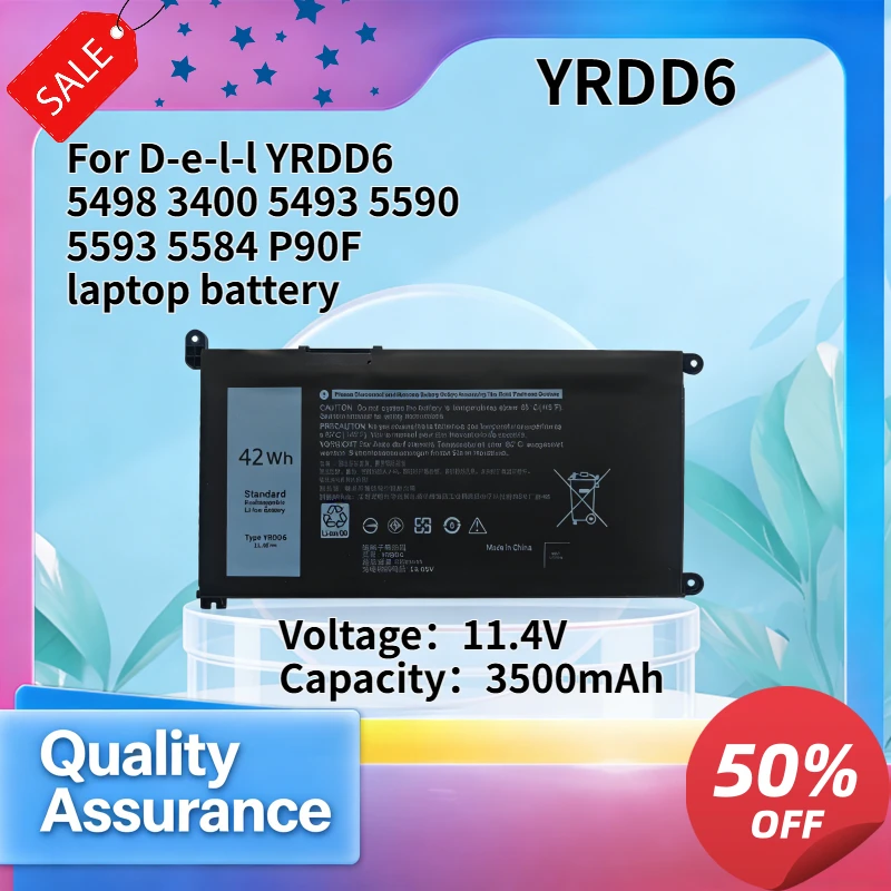 3500mAh Compatible with D-e-l-l YRDD6 5498 3400 5493 5590 5593 5584 P90F laptop battery
3500mAh Compatible with D-e-l-l YRDD6 5498 3400 5493 5590 5593 5584 P90F laptop battery