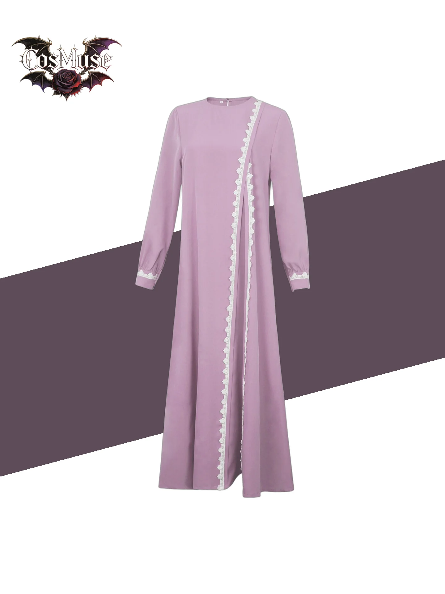 Medieval Muslim Women's Solid Color Long Sleeve Ruffle Dress Fashionable Round Neck Ladies Cosplay Robe Elegant Gown
Medieval Muslim Women's Solid Color Long Sleeve Ruffle Dress Fashionable Round Neck Ladies Cosplay Robe Elegant Gown