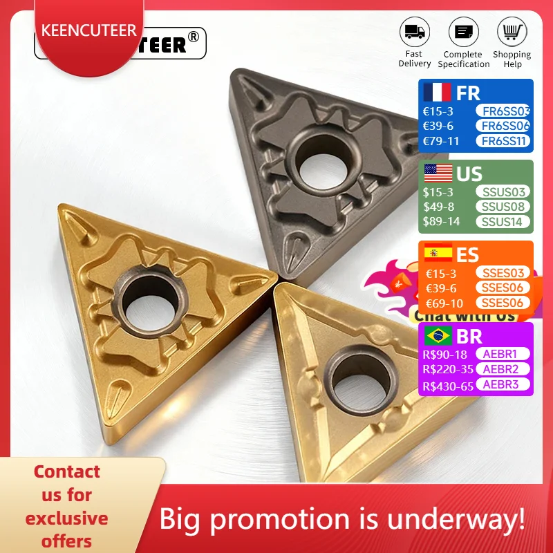 TNMG16 TNMG160404 TNMG160408 KT60 KT6020 Carbide Insert for Cermet WTJNR/L External Turning Tool Blade Lathe Parts CNC Cutter
TNMG16 TNMG160404 TNMG160408 KT60 KT6020 Carbide Insert for Cermet WTJNR/L External Turning Tool Blade Lathe Parts CNC Cutter
