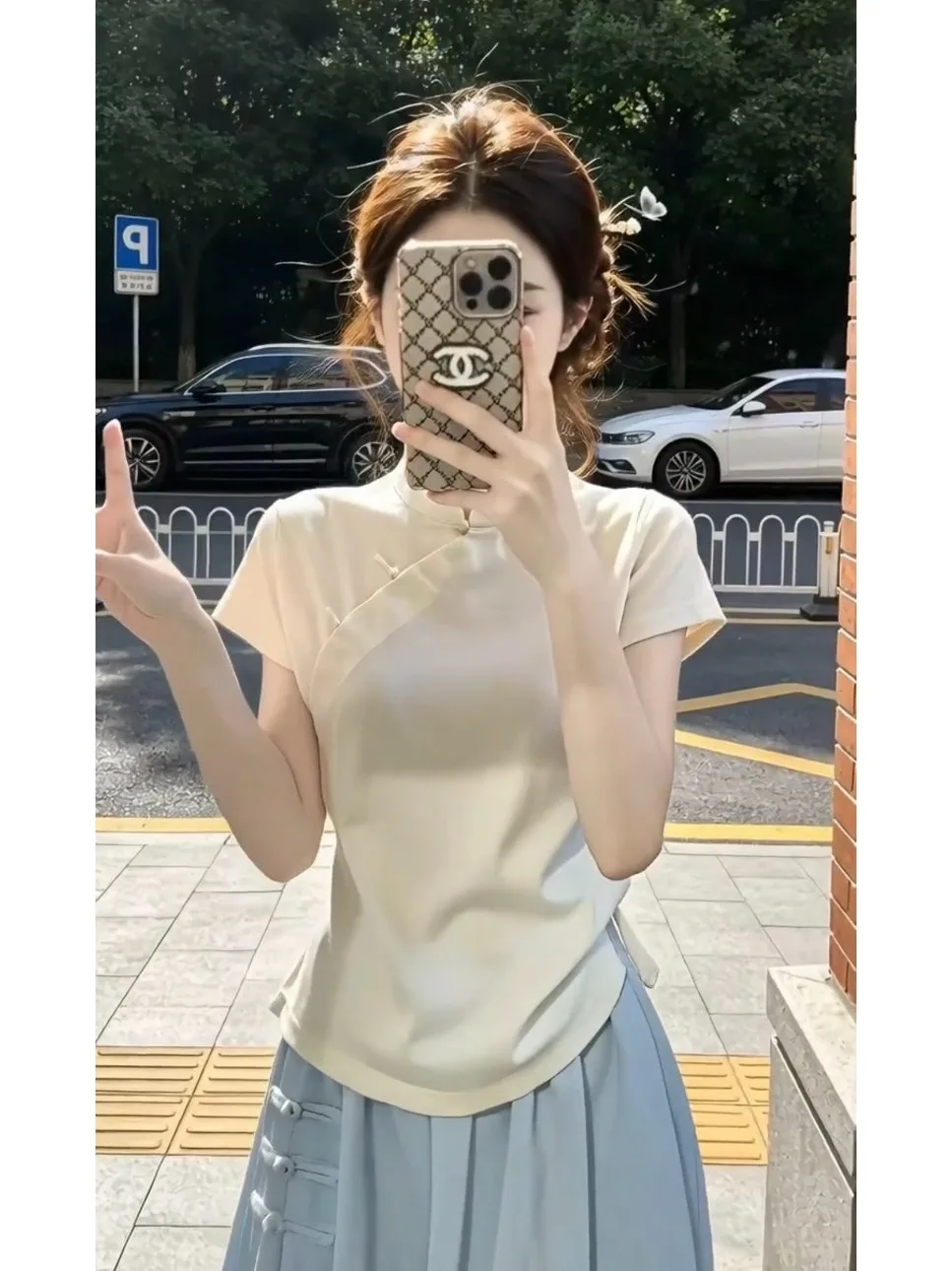 New Chinese Style Short Sleeve Shirt Women's Slim Fit Stand Collar Waist Cinching Slimming Top Summer Design Sensation
New Chinese Style Short Sleeve Shirt Women's Slim Fit Stand Collar Waist Cinching Slimming Top Summer Design Sensation