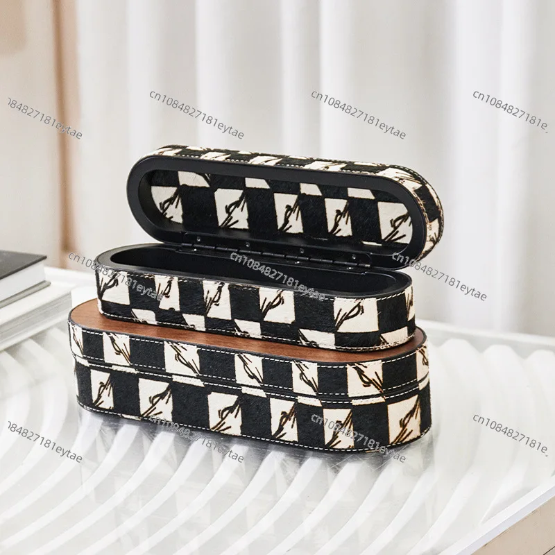 Creative light luxury wood leather decorative box storage box bedroom model room cloakroom home jewelry ornament
Creative light luxury wood leather decorative box storage box bedroom model room cloakroom home jewelry ornament