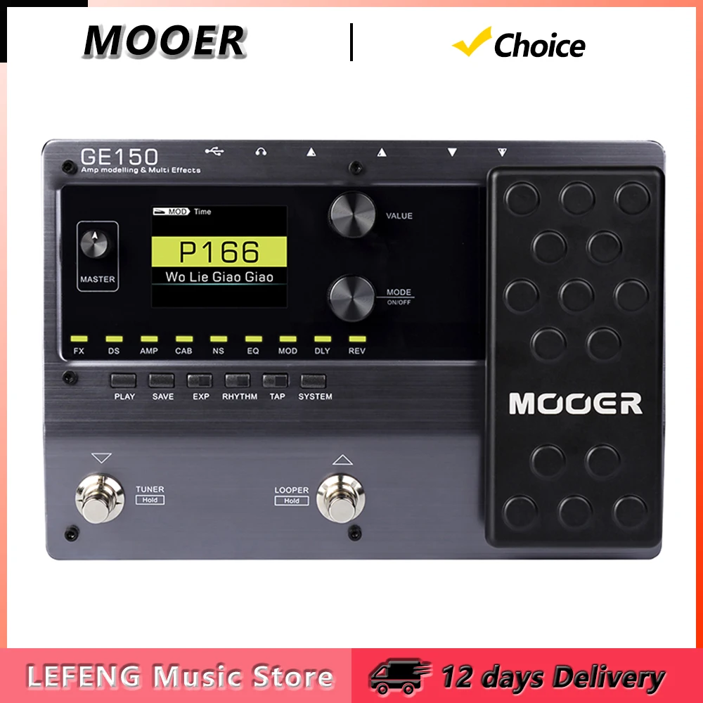 MOOER GE150 Digital Tube AMP Modelling Guitar Multi-Effects Processor Pedal 55 AMP Models 151 Effects 80s Looper 40 Drum Rhythms
MOOER GE150 Digital Tube AMP Modelling Guitar Multi-Effects Processor Pedal 55 AMP Models 151 Effects 80s Looper 40 Drum Rhythms