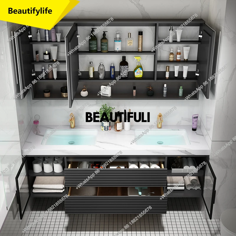 a17 Bathroom Cabinet Rock Plate Double Wash Basin Solid Wood Intelligent Waterproof Solid Wood Set Combination Bathroom Toilet T
a17 Bathroom Cabinet Rock Plate Double Wash Basin Solid Wood Intelligent Waterproof Solid Wood Set Combination Bathroom Toilet T