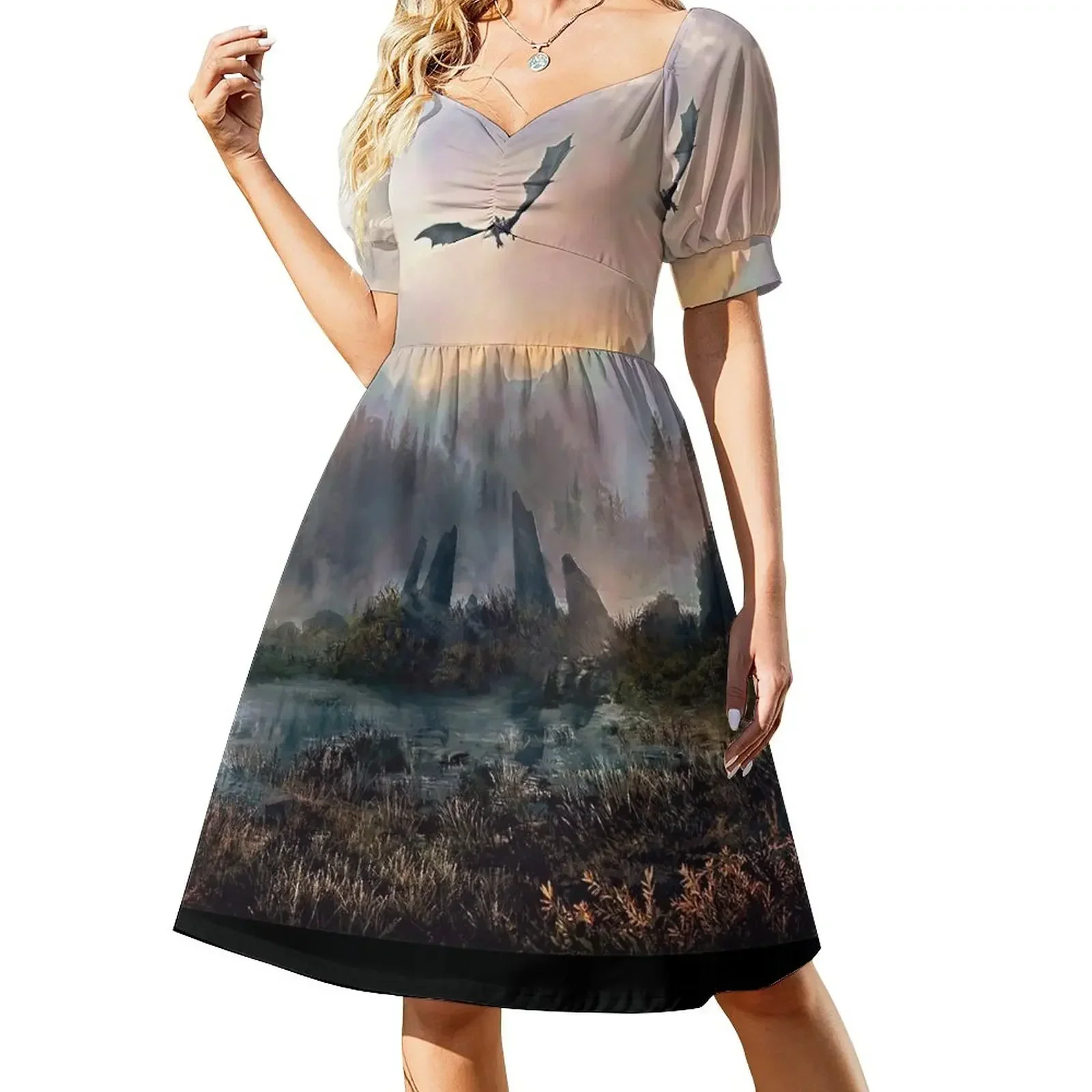 Dragon Mountain Short-Sleeved Dress Women's summer long dress african dresses for woman women dresses women party dresses Dress
Dragon Mountain Short-Sleeved Dress Women's summer long dress african dresses for woman women dresses women party dresses Dress