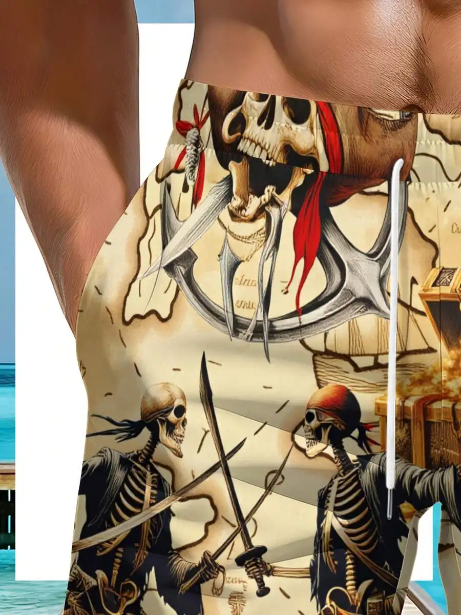 Pirate Skeleton Print Mens Quick Dry Beach Shorts Casual Summer Vacation Shorts
Pirate Skeleton Print Mens Quick Dry Beach Shorts Casual Summer Vacation Shorts