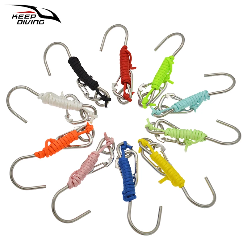1 pcs 316 Stainless Steel Single Drift Hook With Luminous Rope Underwater Scuba Diving BCD Accessories 60MM Spring Hook
1 pcs 316 Stainless Steel Single Drift Hook With Luminous Rope Underwater Scuba Diving BCD Accessories 60MM Spring Hook