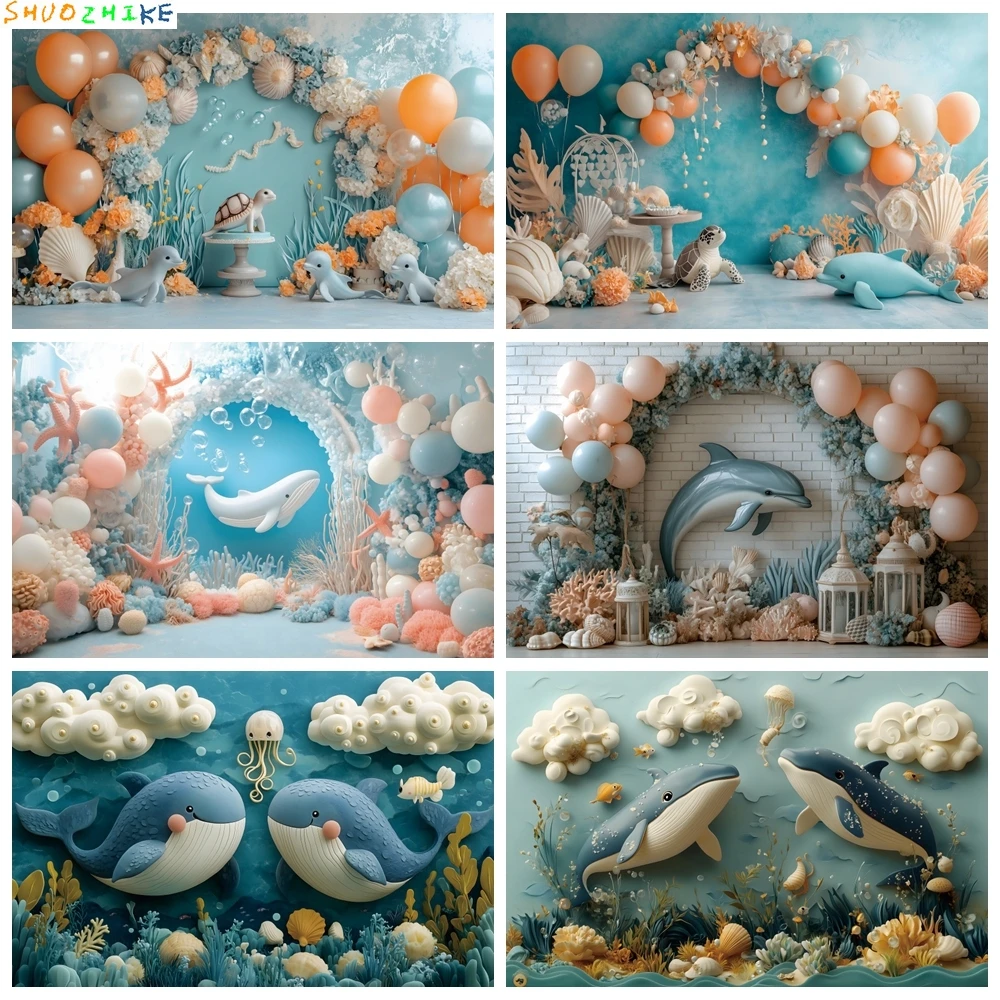Newborn Baby 1st Birthday Party Photography Backdrop Decor Ocean Dolphin Theme 3D Pattern Kids Portrait Background Photo Studio
Newborn Baby 1st Birthday Party Photography Backdrop Decor Ocean Dolphin Theme 3D Pattern Kids Portrait Background Photo Studio
