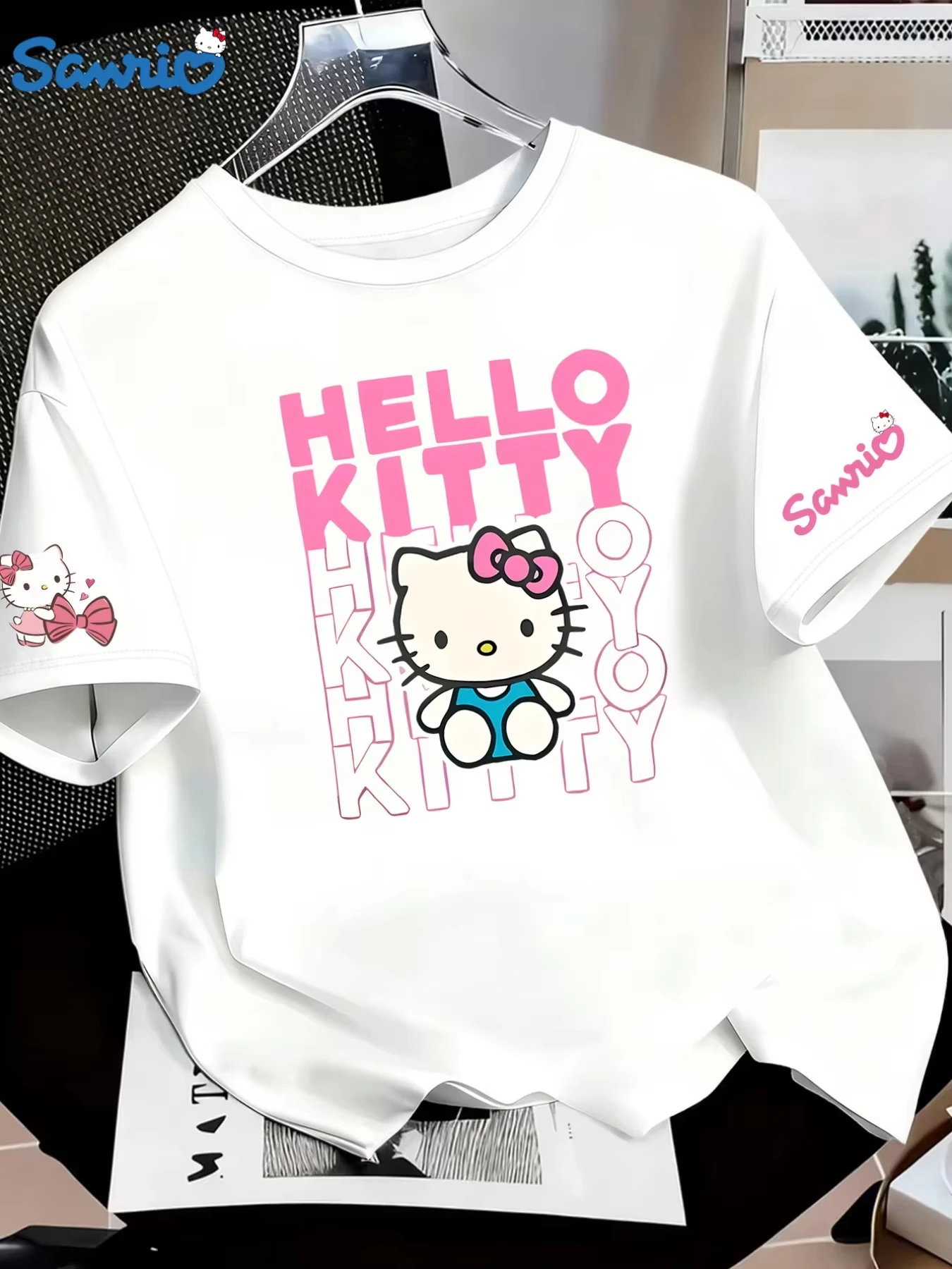 2026 HelloKitty Sanrio Printed Cotton T-Shirt - Summer Cartoon Design - Children's Round-neck Fashion Loose-Fitting Casual Wear
2026 HelloKitty Sanrio Printed Cotton T-Shirt - Summer Cartoon Design - Children's Round-neck Fashion Loose-Fitting Casual Wear
