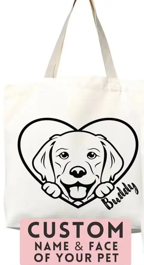 Cotton Canvas Tote Bag Cute Puppy Print Large Capacity Dog Bag Reusable Daily Carry For Dog Lovers
Cotton Canvas Tote Bag Cute Puppy Print Large Capacity Dog Bag Reusable Daily Carry For Dog Lovers