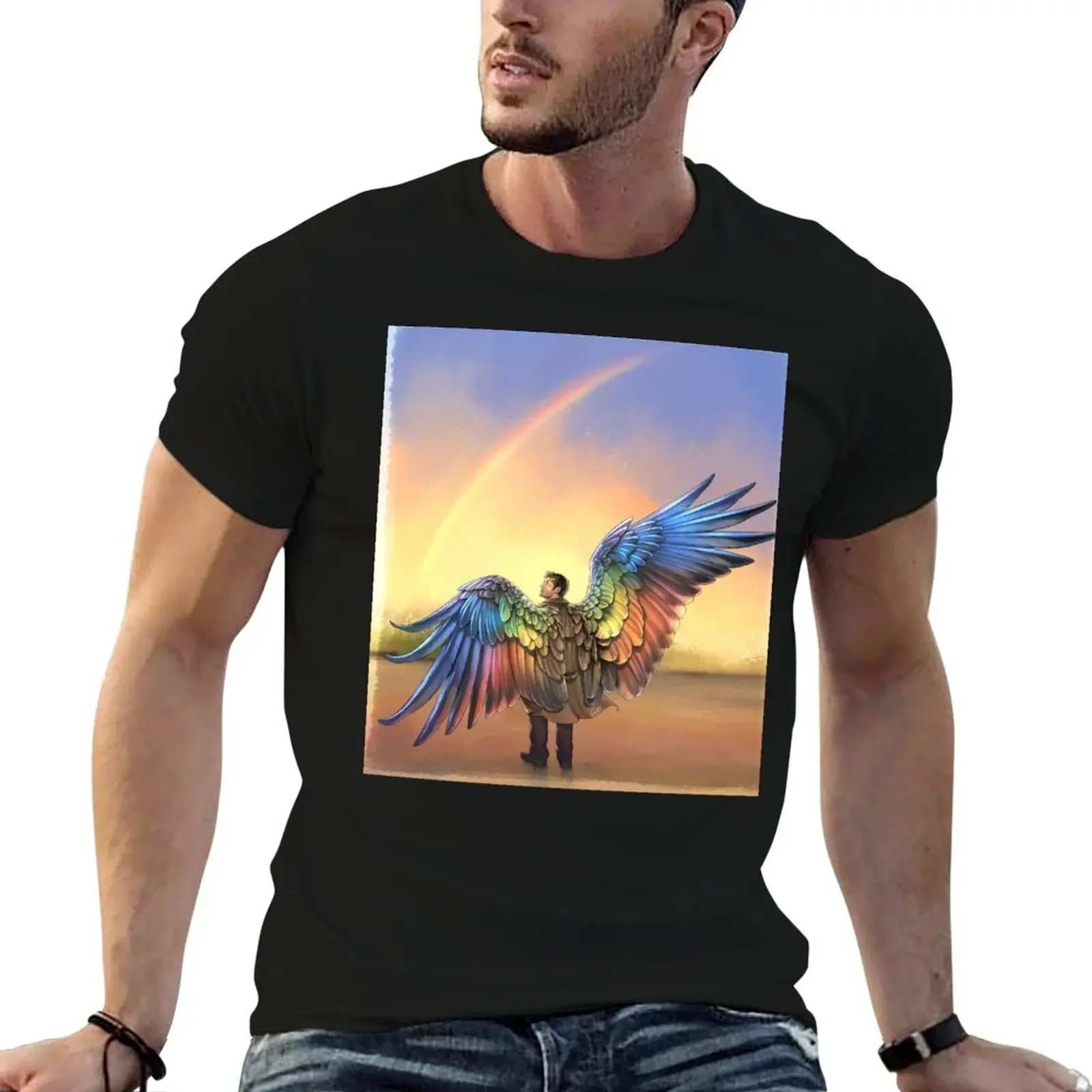 Rainbow Angel T-Shirt shirts graphic tee animal prinfor boys man t shirt black t-shirts for men
Rainbow Angel T-Shirt shirts graphic tee animal prinfor boys man t shirt black t-shirts for men