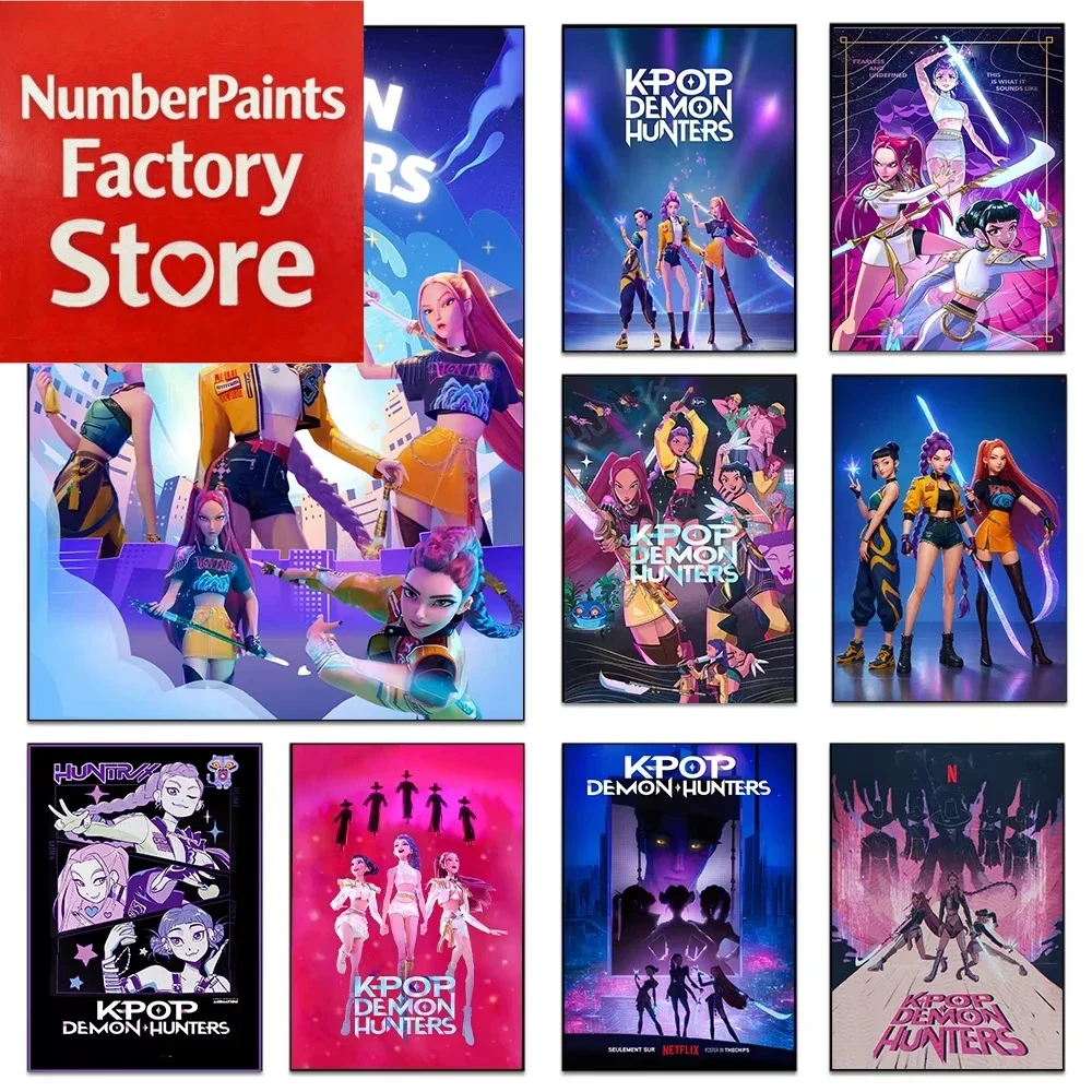 Oil Painting By Numbers KPop Demon Hunters For Bedroom Living Room Home Decor Cartoon Movie Wall Art Mural less,frameless
Oil Painting By Numbers KPop Demon Hunters For Bedroom Living Room Home Decor Cartoon Movie Wall Art Mural less,frameless