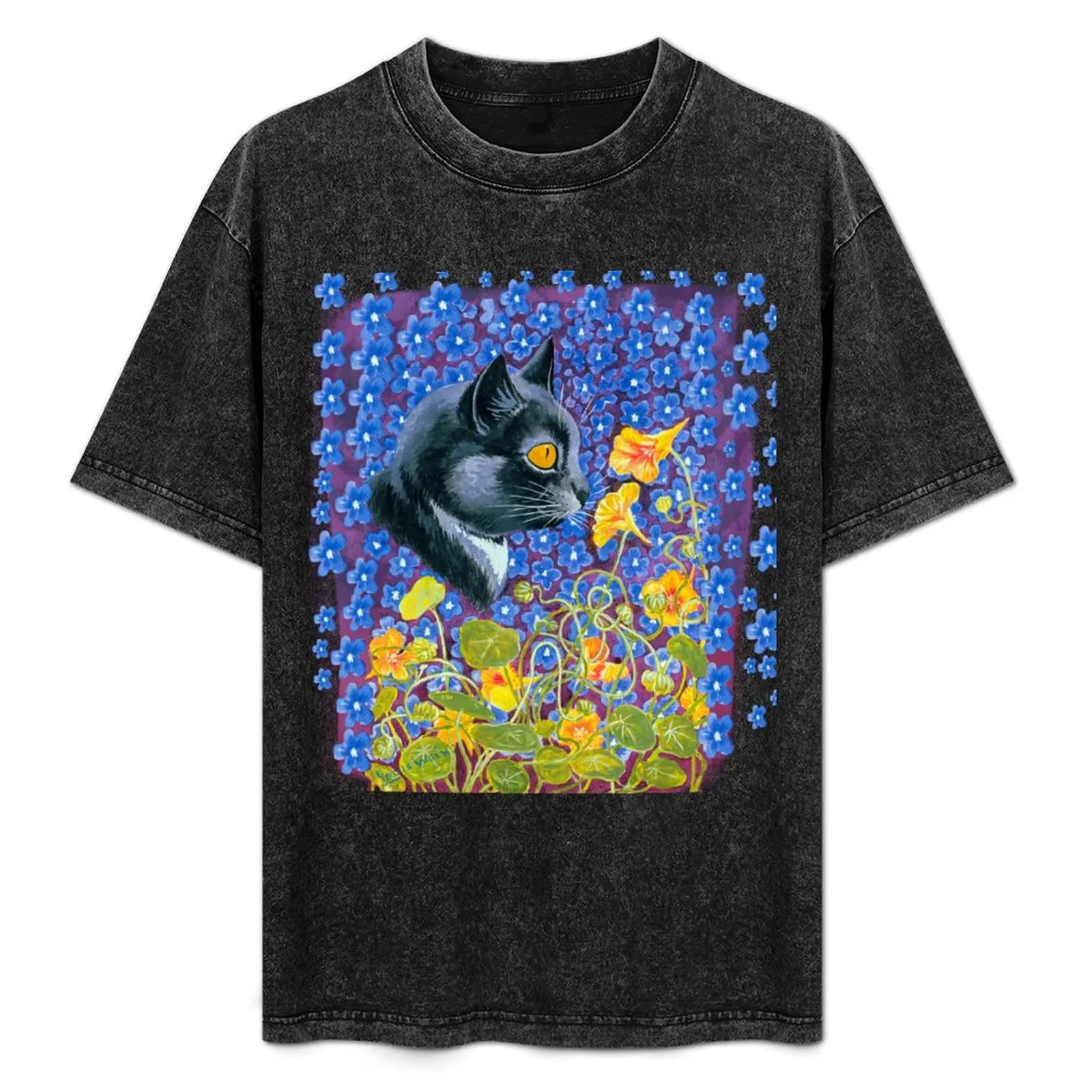 A Cat In A Sea Of Flowers By Louis Wain Black cat with flowers T-Shirt Non-Shrink Basic Cotton T-Shirt
A Cat In A Sea Of Flowers By Louis Wain Black cat with flowers T-Shirt Non-Shrink Basic Cotton T-Shirt