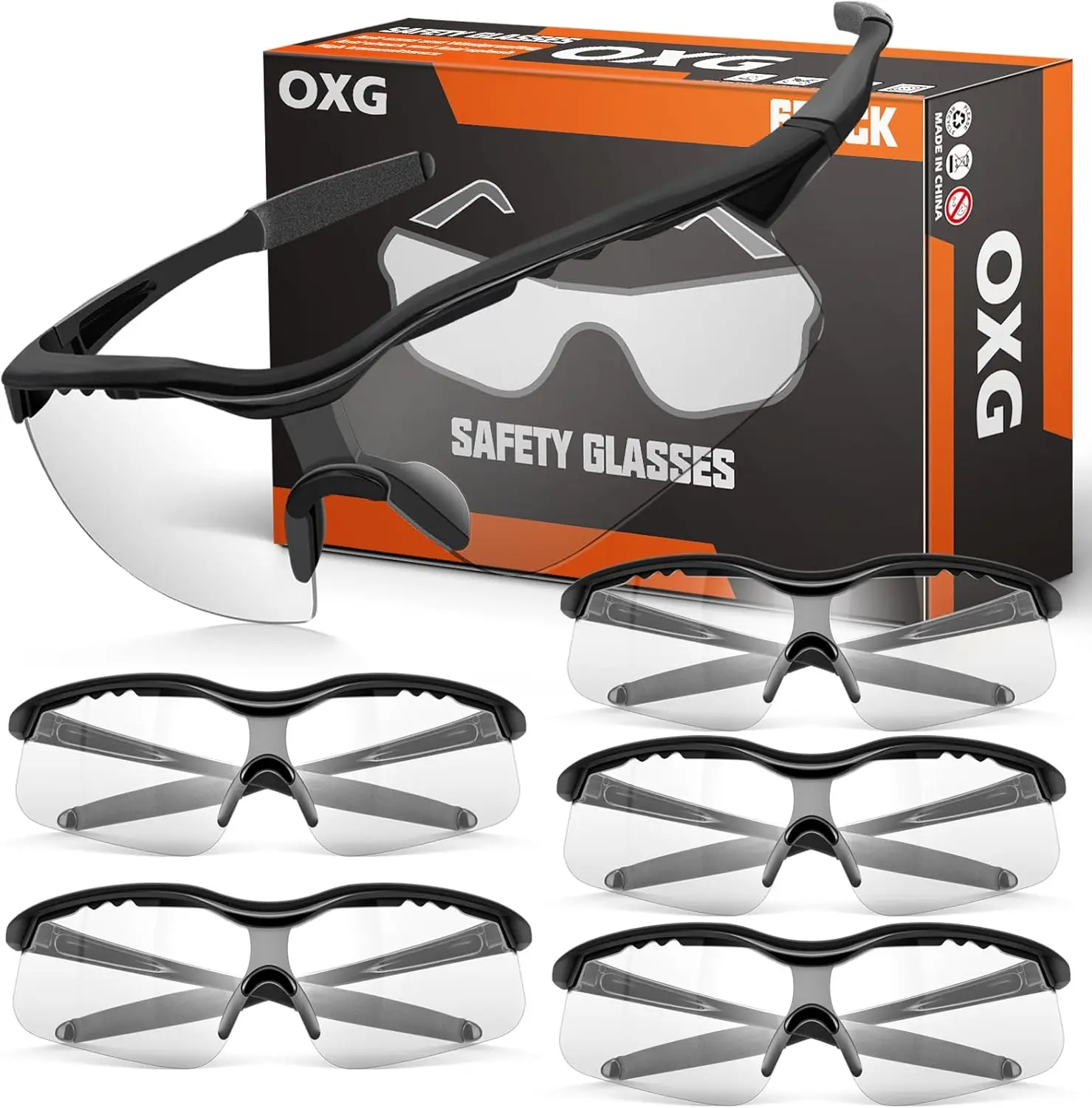 6 Pack Tinted Safety Glasses for Men Women Scratch Resistant Protective Eyewear with Wraparound Design
6 Pack Tinted Safety Glasses for Men Women Scratch Resistant Protective Eyewear with Wraparound Design