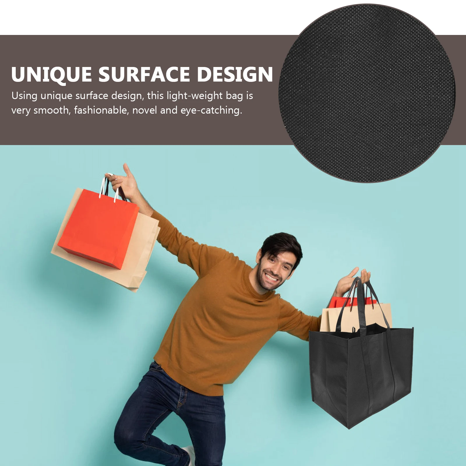 3Pcs Black Reusable Grocery Tote Bags Large Capacity Foldable Non-Woven Shopping Bag Set 
3Pcs Black Reusable Grocery Tote Bags Large Capacity Foldable Non-Woven Shopping Bag Set