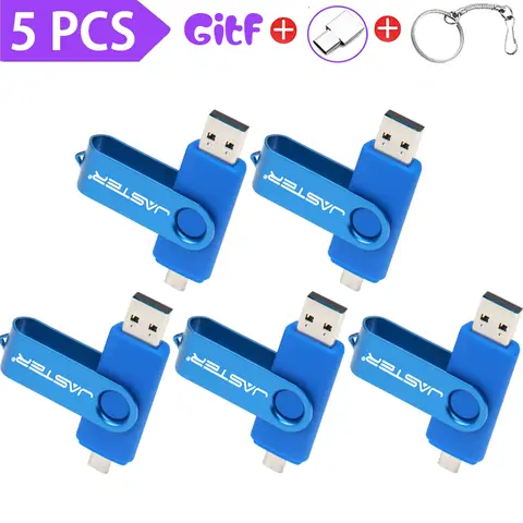 5pcs/Lot Micro Interface USB Flash Drive 128GB White OTG Memory Stick 64GB Clé USB Pen Drive 32GB Business Gift USB Stick 16GB