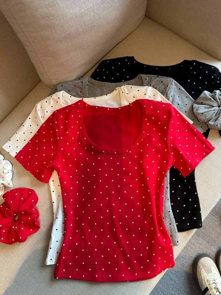Slim Fit Short Sleeve T-Shirt Women's U Neck Print Casual Fashion Summer Top Pure Desirable Spicy Girl Floral Pattern
Slim Fit Short Sleeve T-Shirt Women's U Neck Print Casual Fashion Summer Top Pure Desirable Spicy Girl Floral Pattern