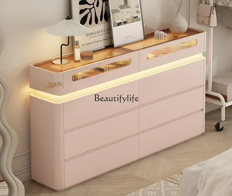 12Light Luxury Cream Style Solid Wood Eight-Drawer Cabinet Storage Bedside Cabinet Dressing Table Integrated Pinklx
12Light Luxury Cream Style Solid Wood Eight-Drawer Cabinet Storage Bedside Cabinet Dressing Table Integrated Pinklx