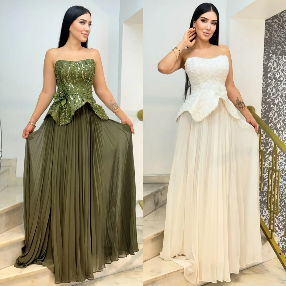 Customized Matching Chiffon Pleat Sequined Pattern A-line Strapless Long Dresses Bespoke Occasion Evening Sparkle
Customized Matching Chiffon Pleat Sequined Pattern A-line Strapless Long Dresses Bespoke Occasion Evening Sparkle