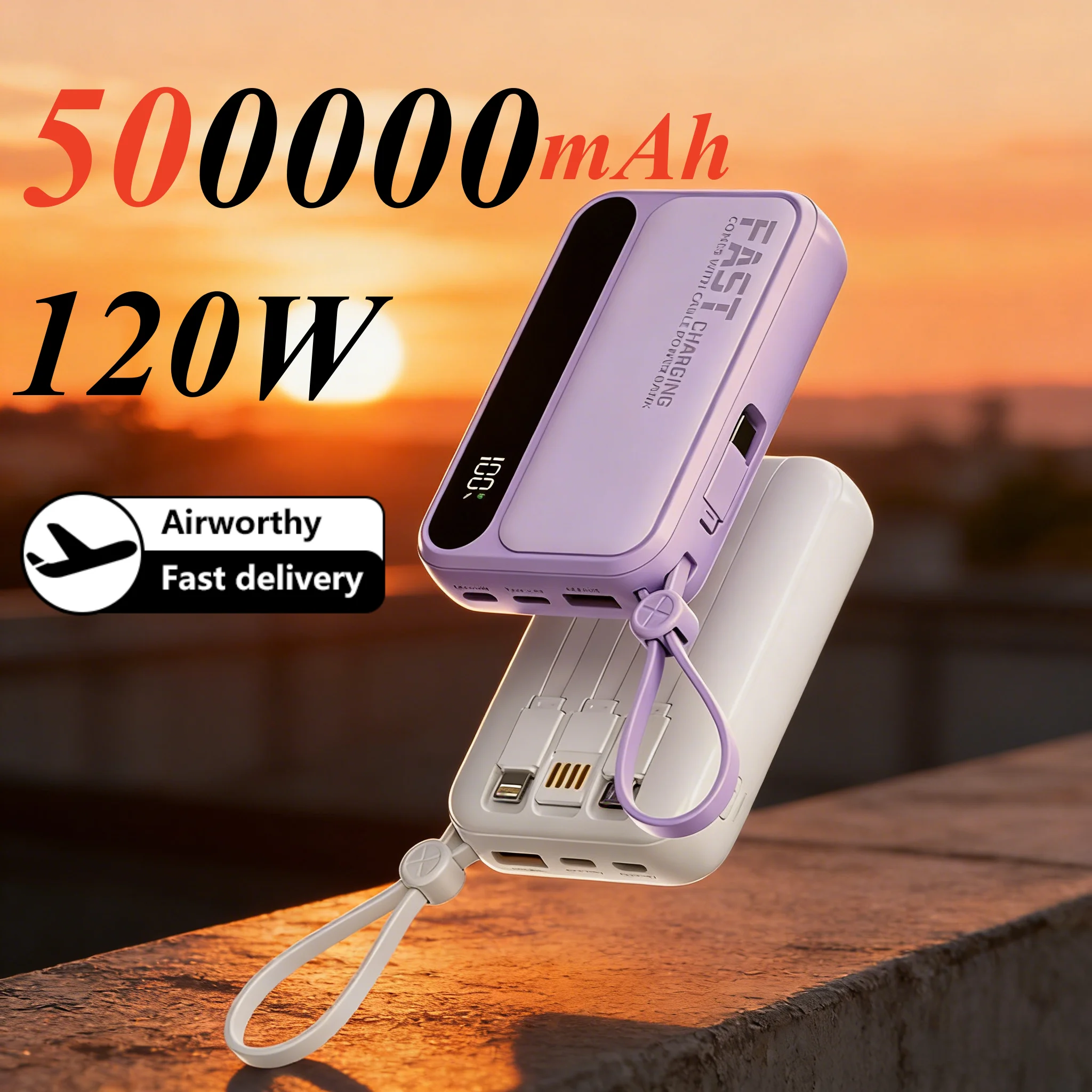 Внешний аккумулятор большой емкости 500000 мАч, 120 Вт, с кабелями 4-в-1, интеллектуальным цифровым дисплеем, портативный, для iPhone
Внешний аккумулятор большой емкости 500000 мАч, 120 Вт, с кабелями 4-в-1, интеллектуальным цифровым дисплеем, портативный, для iPhone