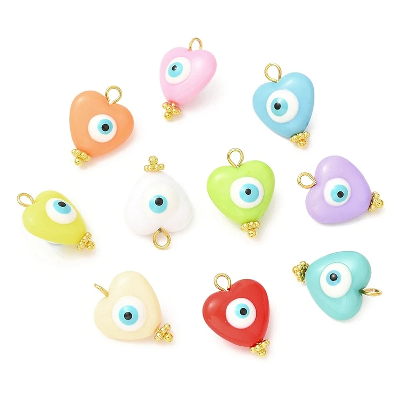 50pcs Evil Eye Resin Pendant Random Mix Color Heart Charms Dangle Earrings Necklace Quaint Jewelry DIY Making 19x13.8x9mm
50pcs Evil Eye Resin Pendant Random Mix Color Heart Charms Dangle Earrings Necklace Quaint Jewelry DIY Making 19x13.8x9mm