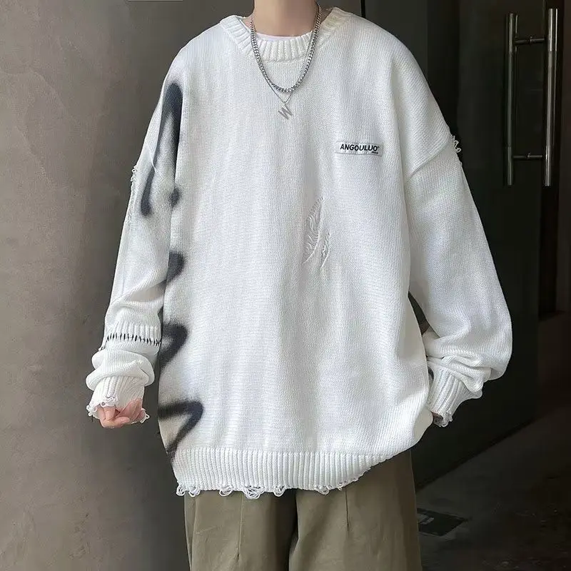 Luxury Graffiti Hip Hop Pullover Hole Oversize Sweater Men Fashion Vintage Loose Long Sleeve Harajuku Sweater Men Clothes jumper
Luxury Graffiti Hip Hop Pullover Hole Oversize Sweater Men Fashion Vintage Loose Long Sleeve Harajuku Sweater Men Clothes jumper