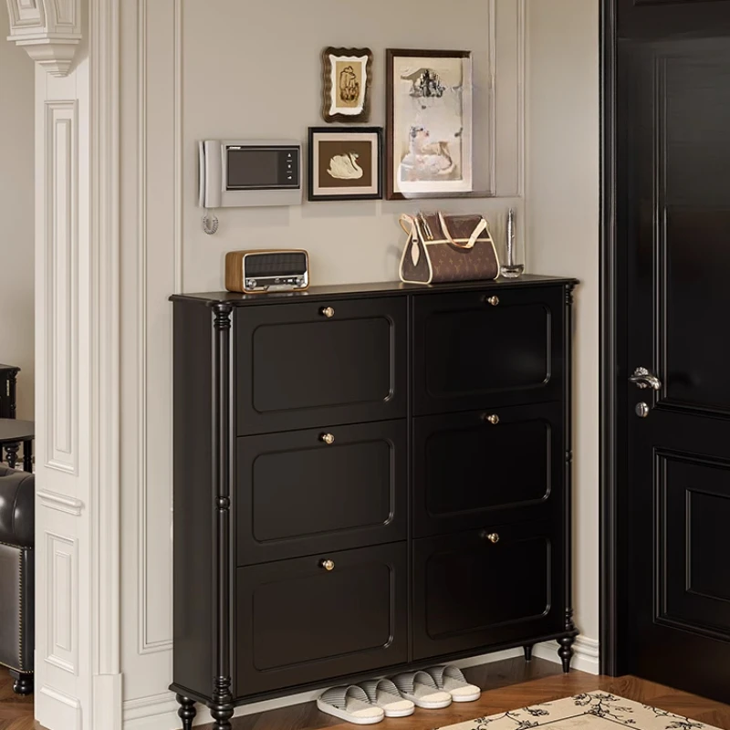 American retro style solid wood ultra-thin shoe cabinet, household door shoe cabinet storage cabinet
American retro style solid wood ultra-thin shoe cabinet, household door shoe cabinet storage cabinet