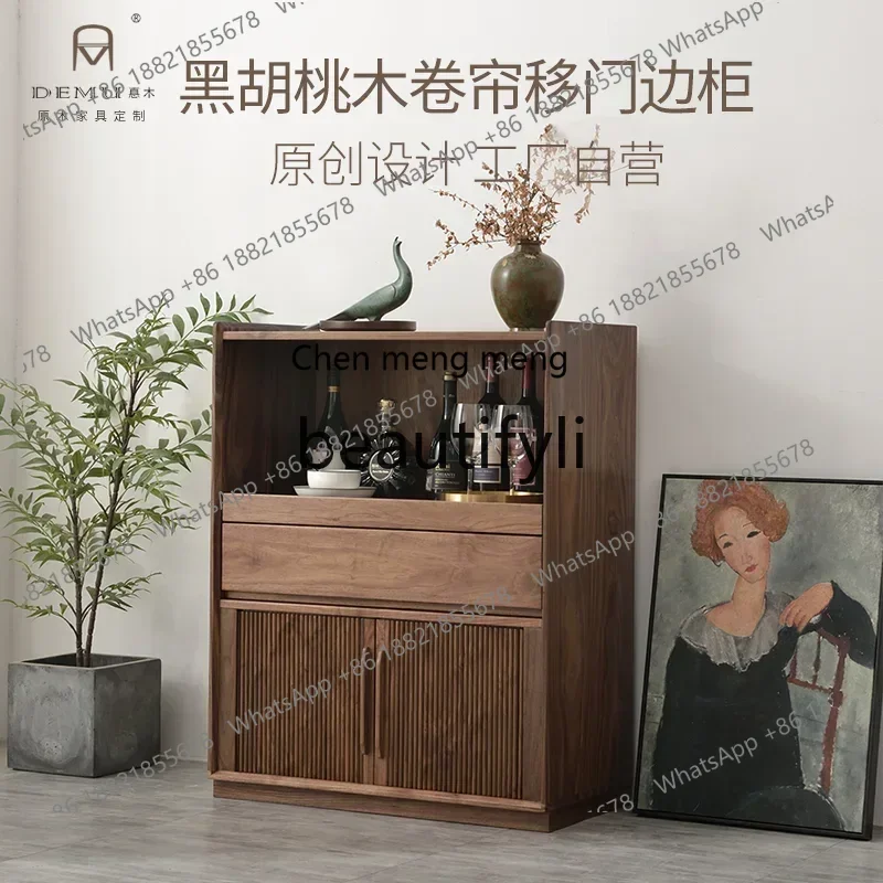 32Nordic black walnut rolling shutter sliding door dining side cabinet household storage cabinet living room locker
32Nordic black walnut rolling shutter sliding door dining side cabinet household storage cabinet living room locker