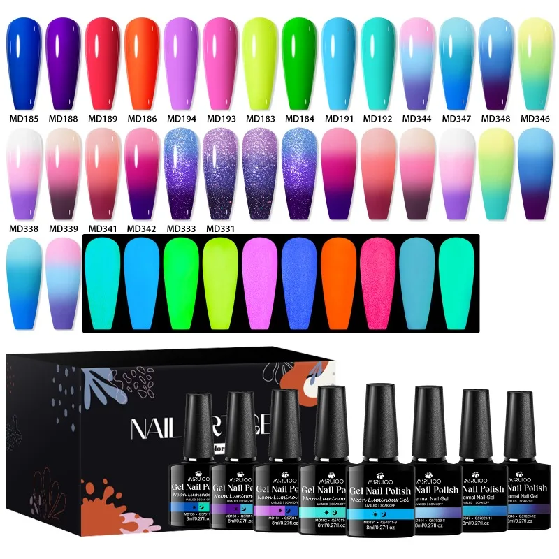 20pcs Fluorescence Gel and Thermal Gel Nail Polish Set Semi Permanent Soak Off UV Gel Varnish Nail Art For Winter Nail Supplies
20pcs Fluorescence Gel and Thermal Gel Nail Polish Set Semi Permanent Soak Off UV Gel Varnish Nail Art For Winter Nail Supplies
