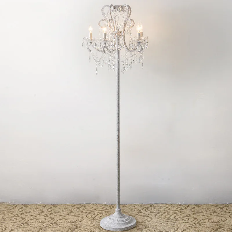 American country floor lamp crystal coffee table living room floor lamp retro white study French candle wrought iron floor lamp
American country floor lamp crystal coffee table living room floor lamp retro white study French candle wrought iron floor lamp