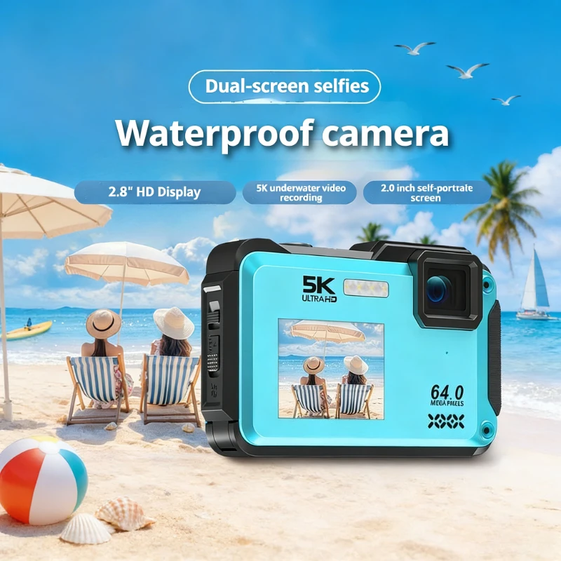 5m Waterproof Underwater Digital Camera 5K Dual Screen 64MP Portable Photography Camcorder for Outdoor Sports Action Video
5m Waterproof Underwater Digital Camera 5K Dual Screen 64MP Portable Photography Camcorder for Outdoor Sports Action Video