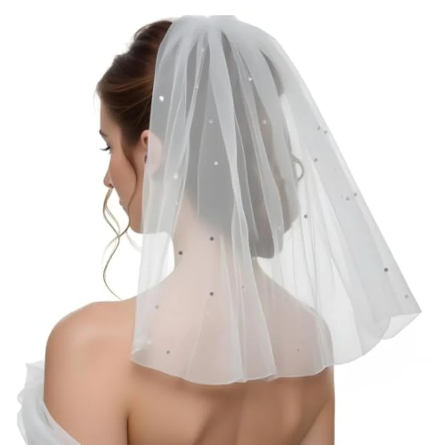 White Short Wedding Veil Short Bridal Veils Pearl Bride Veils Women's Shorts Vails with Pearl
White Short Wedding Veil Short Bridal Veils Pearl Bride Veils Women's Shorts Vails with Pearl