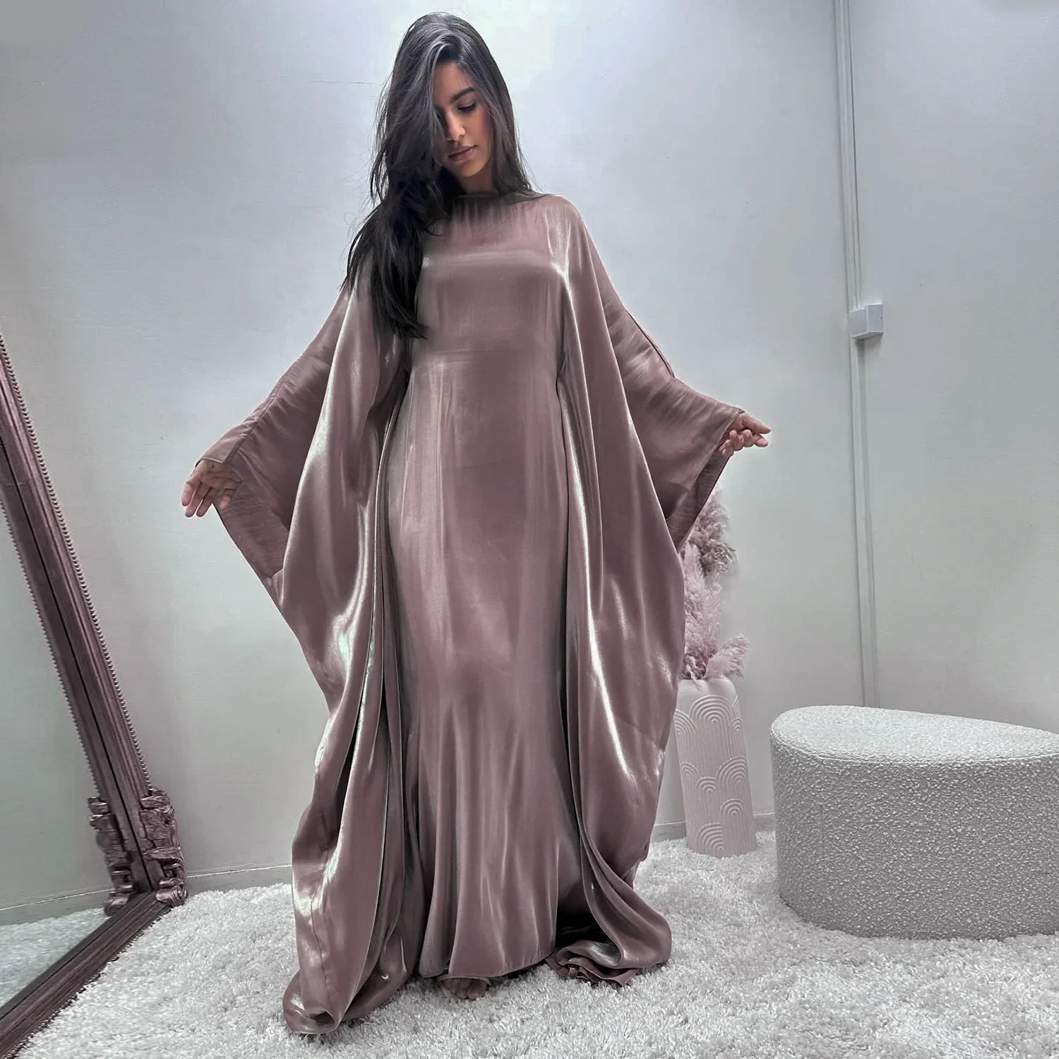 Ramadan Summer Batwing Sleeve Satin Butterfly Abaya Islam Muslim Maxi Dress Kebaya Women Kaftan Robe Musulmane Femme Vestidos
Ramadan Summer Batwing Sleeve Satin Butterfly Abaya Islam Muslim Maxi Dress Kebaya Women Kaftan Robe Musulmane Femme Vestidos