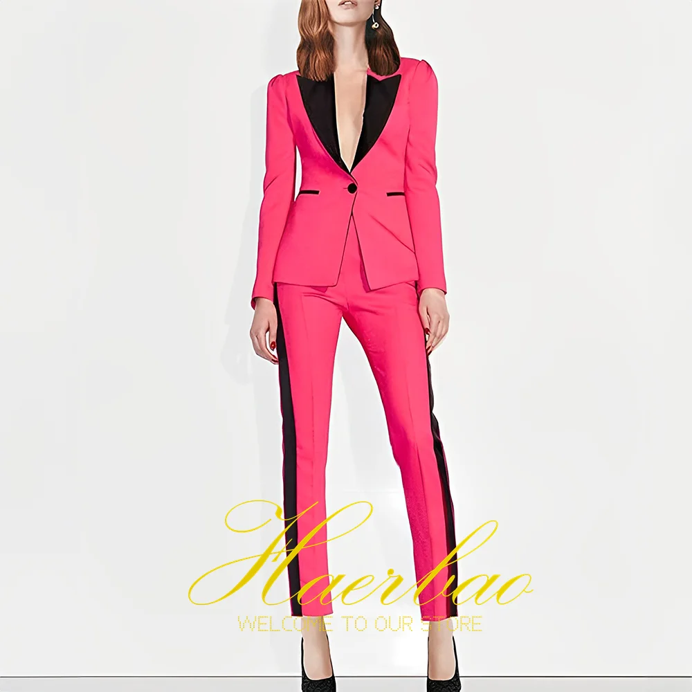 Pink Women's Slim Fit Suit Wedding Tuxedo Formal Jacket Pants 2 Pcs Set Business Outfit
Pink Women's Slim Fit Suit Wedding Tuxedo Formal Jacket Pants 2 Pcs Set Business Outfit