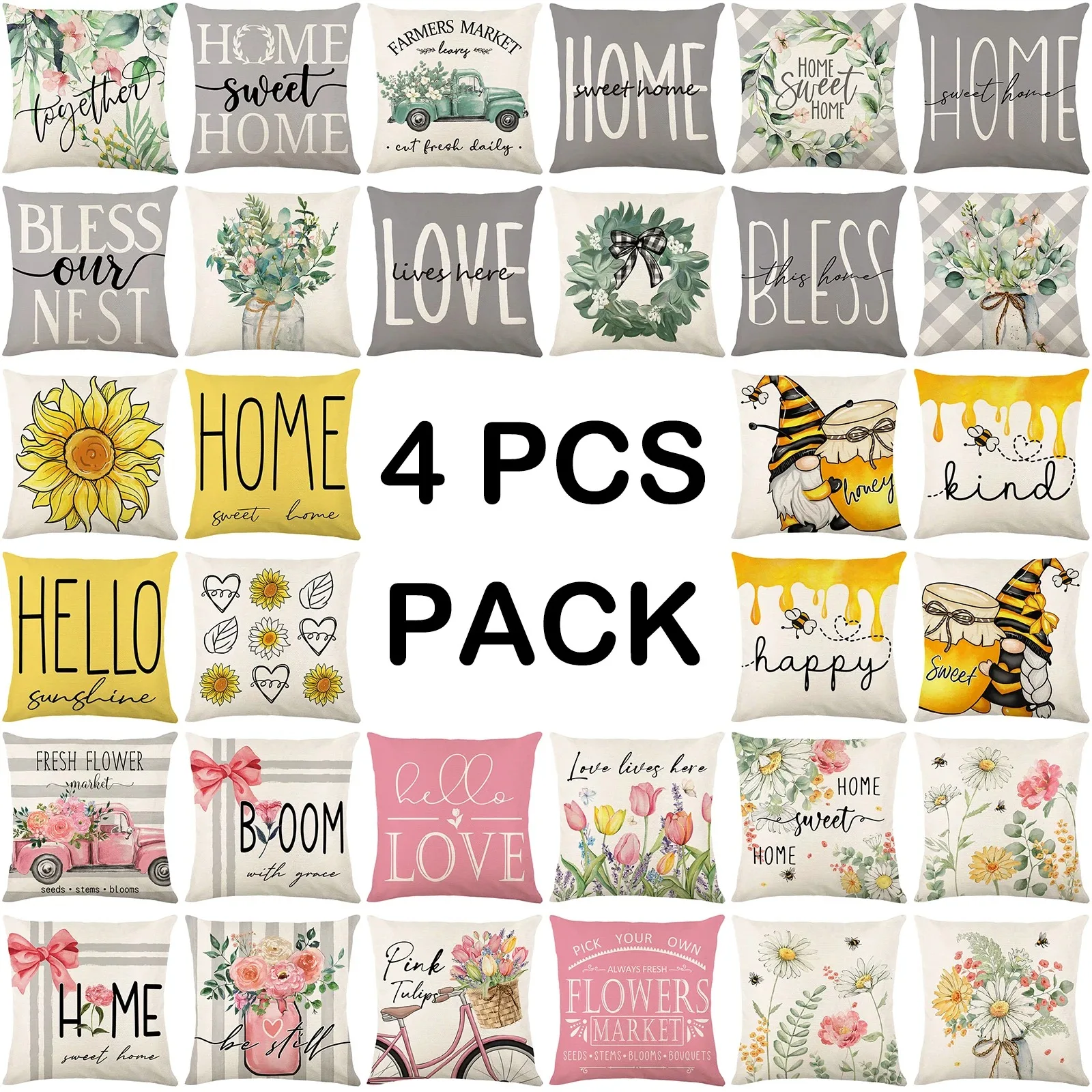 4pcs Floral Throw Pillow Cover Bedroom Sofa Home Decoration Cushion Protector 45x45CM
4pcs Floral Throw Pillow Cover Bedroom Sofa Home Decoration Cushion Protector 45x45CM