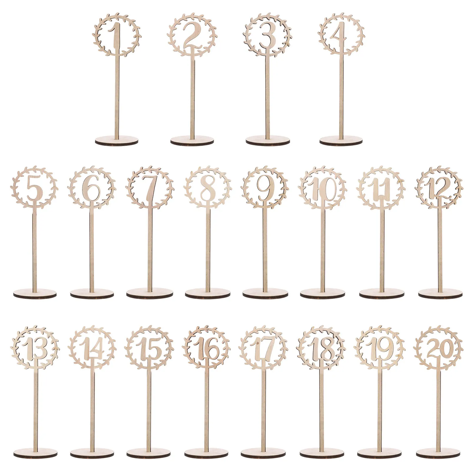20 Pcs Table Numbers Wooden Brown for Banquet Wedding Party Home Event Seating Assignments Reusable Stand Steadily Smooth
20 Pcs Table Numbers Wooden Brown for Banquet Wedding Party Home Event Seating Assignments Reusable Stand Steadily Smooth