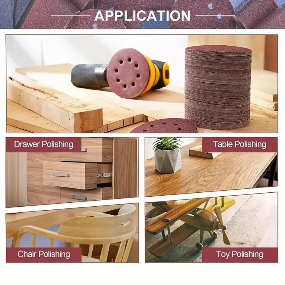 50Pcs Round Sand Paper 5-Inch 40-200 Grit Orbital Sander Pads 8 Holes Polishing Pad Sponge Interface Pad
50Pcs Round Sand Paper 5-Inch 40-200 Grit Orbital Sander Pads 8 Holes Polishing Pad Sponge Interface Pad