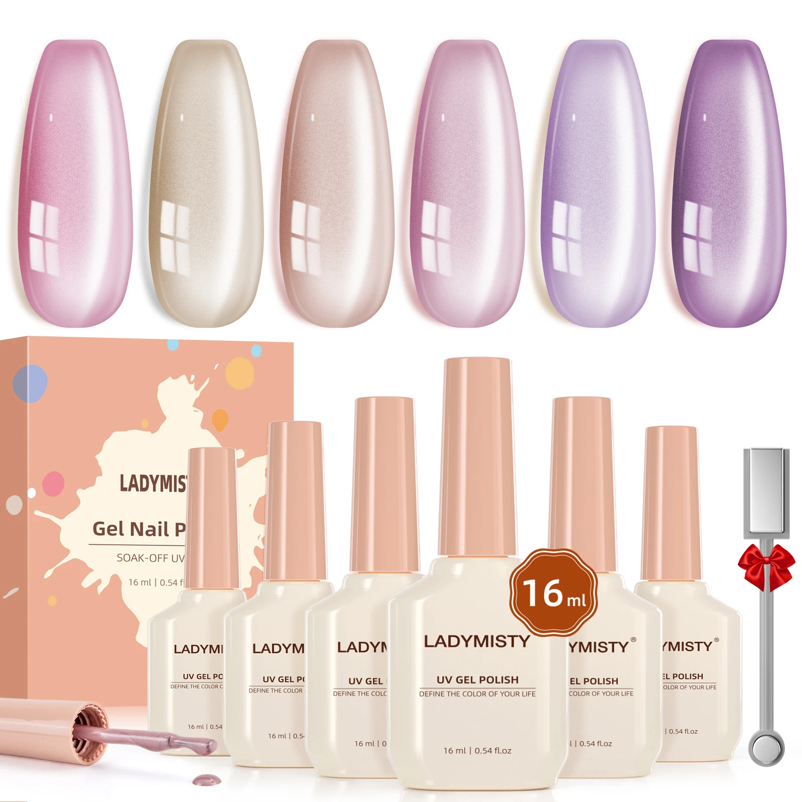 16ml Cat Eye Gel Nail Polish Set of 6 Colors Shimmer Magnetic Nail Polish Kit with Magnet Stick Nude Pink Purple Nail Polish
16ml Cat Eye Gel Nail Polish Set of 6 Colors Shimmer Magnetic Nail Polish Kit with Magnet Stick Nude Pink Purple Nail Polish