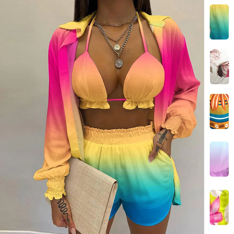 New Women Sexy Printed Camisole Blouse Shorts Three Piece Outfit Soft Light Breathable Chic Daily Casual Beach Outdoor Holiday
New Women Sexy Printed Camisole Blouse Shorts Three Piece Outfit Soft Light Breathable Chic Daily Casual Beach Outdoor Holiday