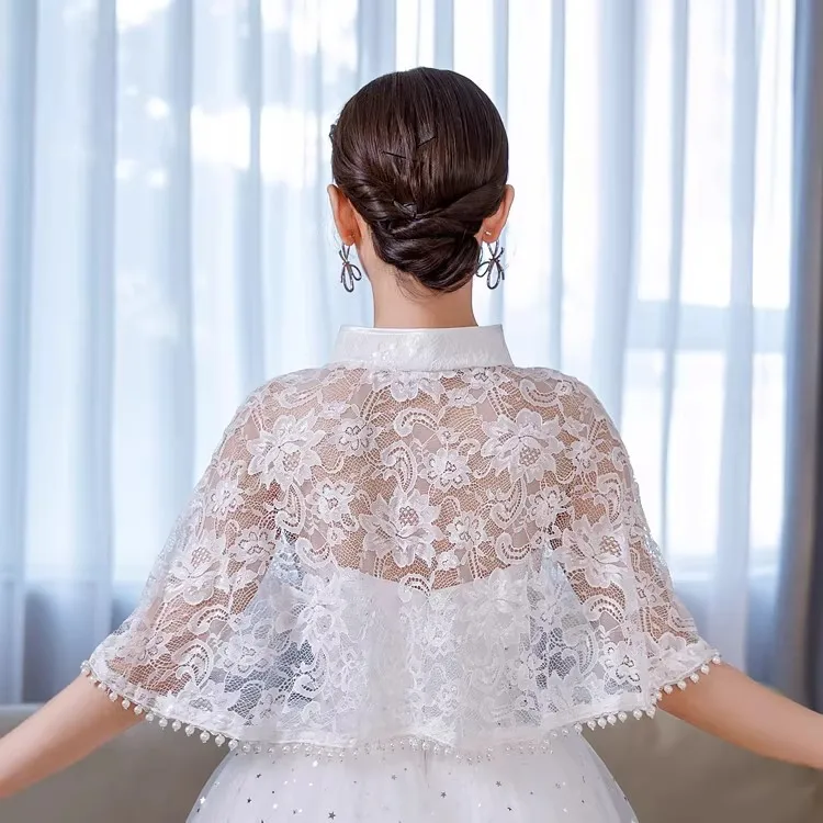 ww27 White Vintage Lace Summer Shawl Cape Large Size Women's Wedding Dress Hollow, High Sense
ww27 White Vintage Lace Summer Shawl Cape Large Size Women's Wedding Dress Hollow, High Sense