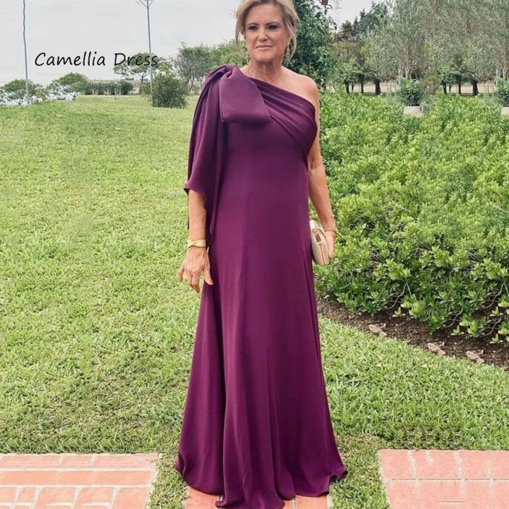 Customized Elegant Formal Occasion Dress Bow Straight Simple Wedding Party Gowns One Shoulder Mother Dress For Wedding
Customized Elegant Formal Occasion Dress Bow Straight Simple Wedding Party Gowns One Shoulder Mother Dress For Wedding