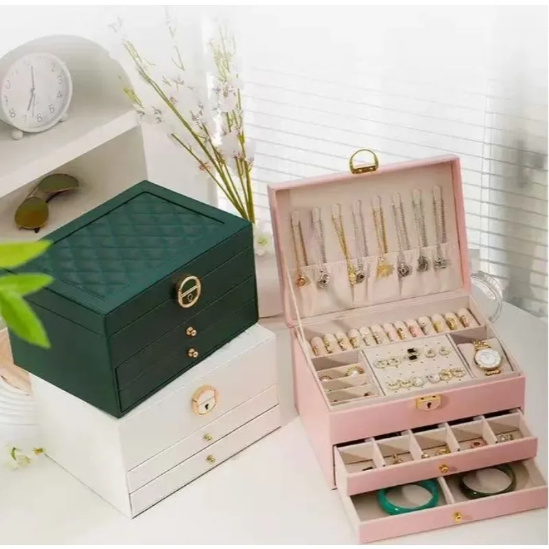 Large Jewelry Storage Box Multi-Layer Organizer For Jewelry Necklace Earring Leather Jewellery Storage Packaging Display Boxes
Large Jewelry Storage Box Multi-Layer Organizer For Jewelry Necklace Earring Leather Jewellery Storage Packaging Display Boxes