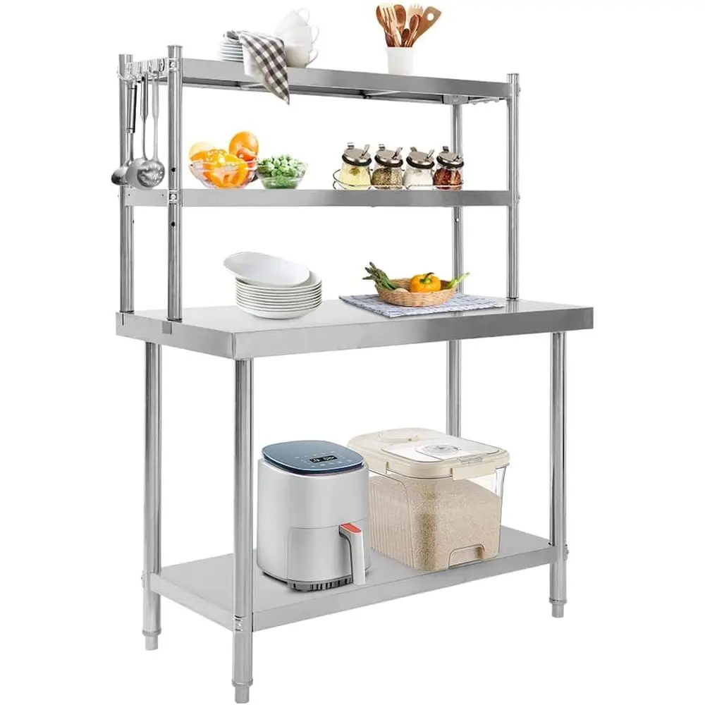 48x24 Stainless Steel Kitchen Prep Table with 12 Adjustable Shelf for Commercial or Home Use
48x24 Stainless Steel Kitchen Prep Table with 12 Adjustable Shelf for Commercial or Home Use