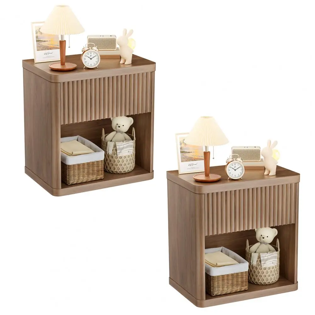 Fluted Nightstand Modern Bedside Table Storage Drawer Open Compartment Rounded Corners Side Table Bedroom Hot
Fluted Nightstand Modern Bedside Table Storage Drawer Open Compartment Rounded Corners Side Table Bedroom Hot
